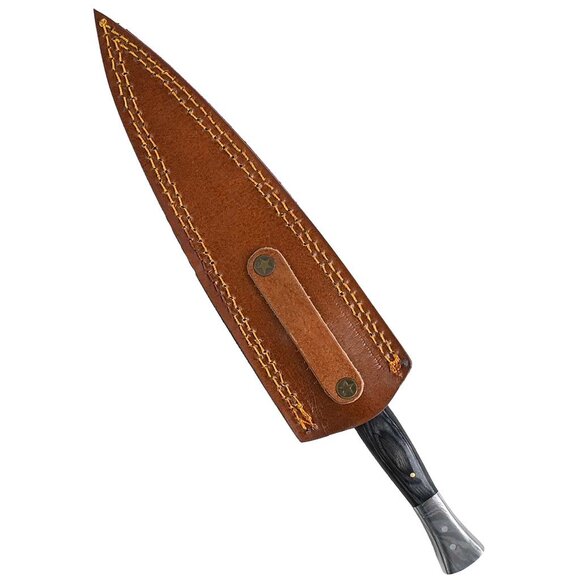 Damascus Two Side Kitchen Knife with Pakka Wood Handle Handmade Knife NEW - Picture 4 of 7